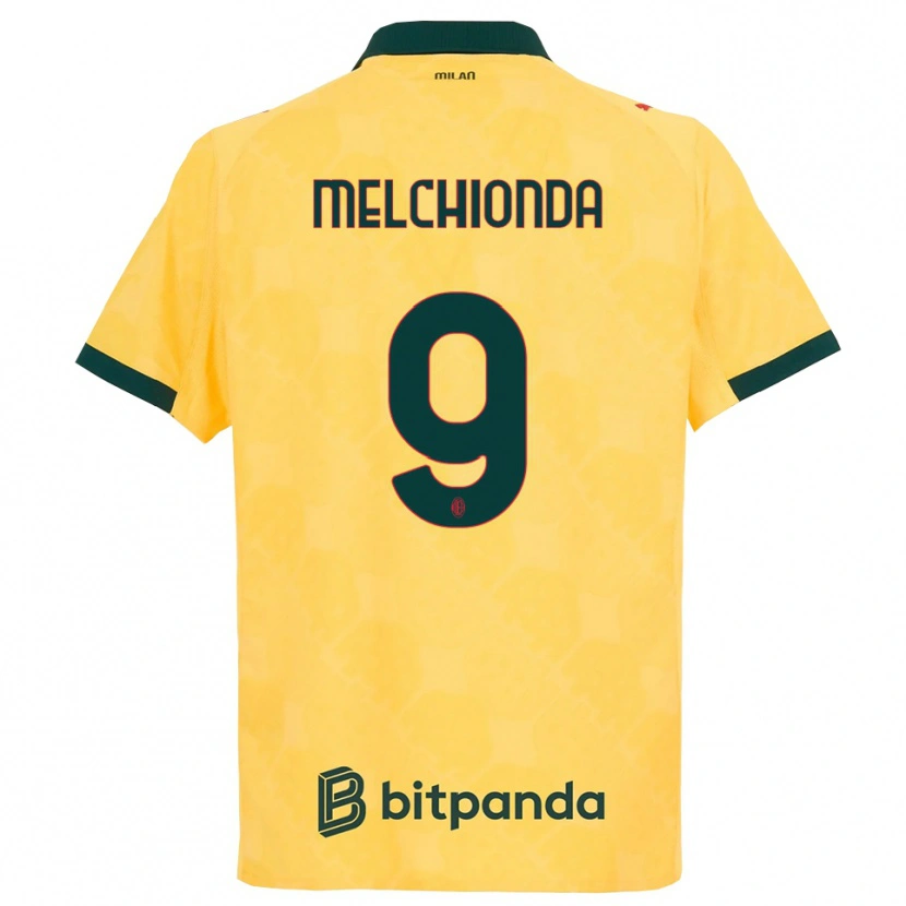 Danxen Mujer Camiseta Marco Melchionda #9 Amarillo Negro Equipación Tercera 2025/26 La Camisa México