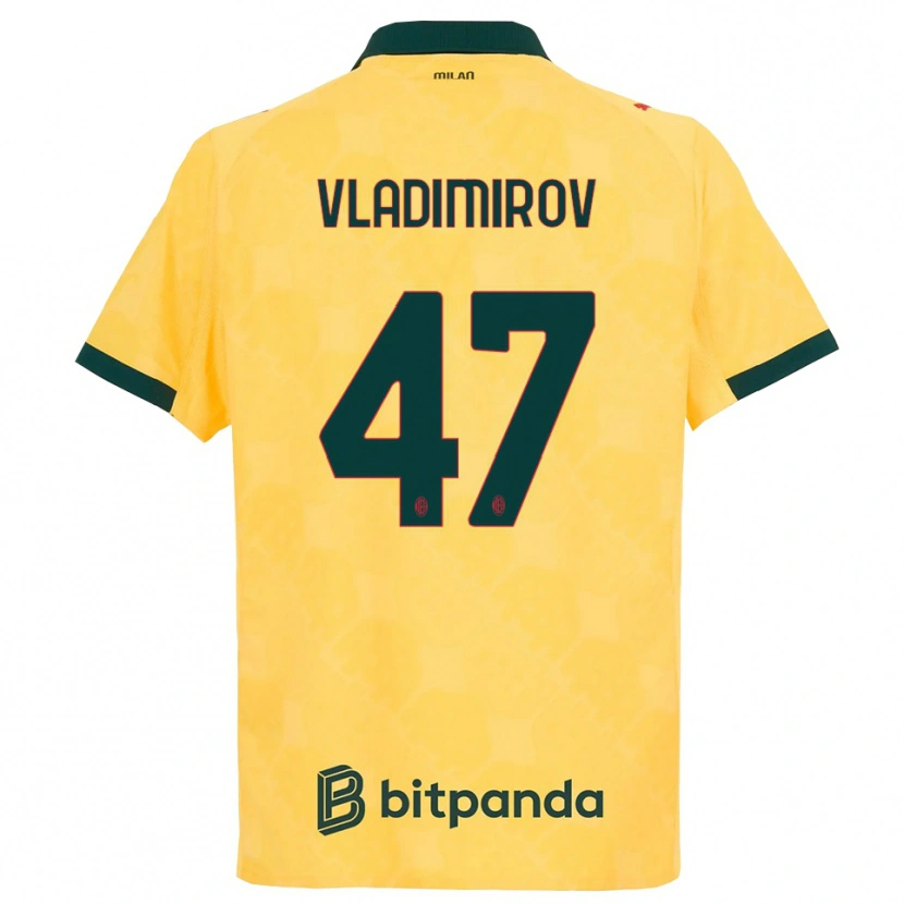 Danxen Mujer Camiseta Valeri Vladimirov #47 Amarillo Negro Equipación Tercera 2025/26 La Camisa México