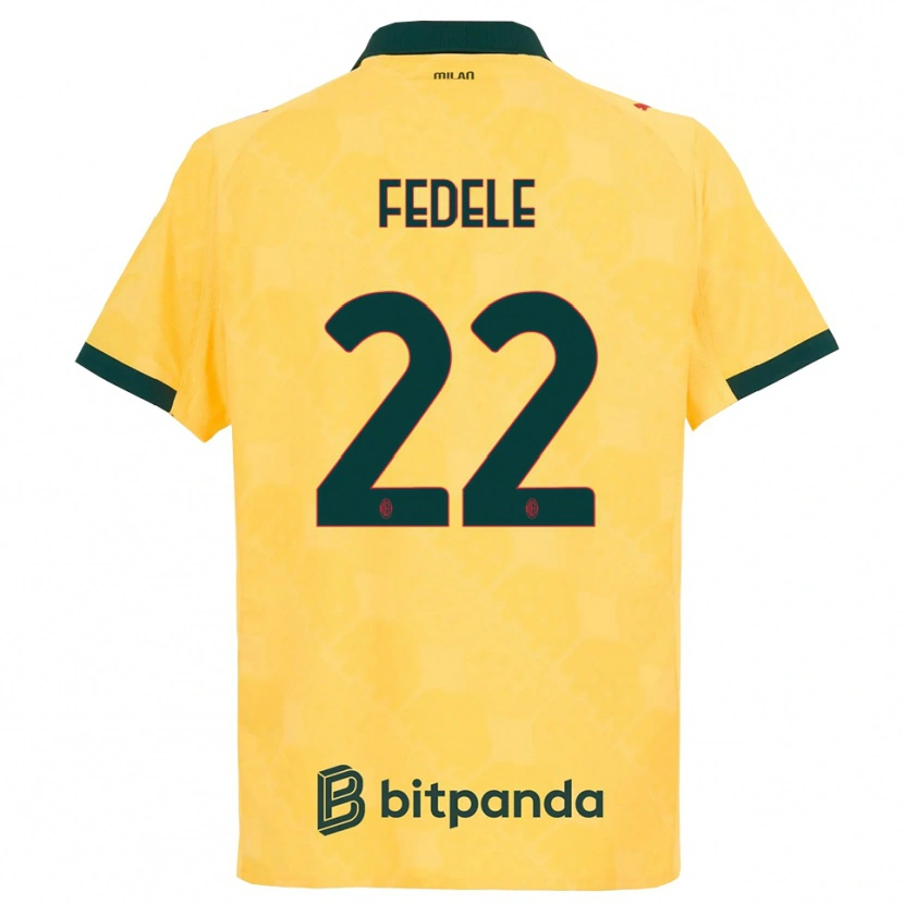 Danxen Mujer Camiseta Noemi Fedele #22 Amarillo Negro Equipación Tercera 2025/26 La Camisa México