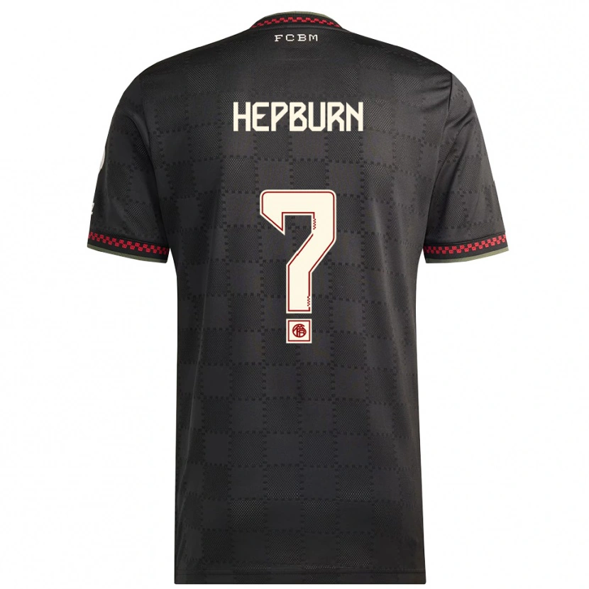 Danxen Mujer Camiseta Barry Hepburn #0 Negro Blanco Equipación Tercera 2025/26 La Camisa México