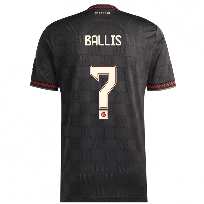 Danxen Mujer Camiseta Benjamin Ballis #0 Negro Blanco Equipación Tercera 2025/26 La Camisa México