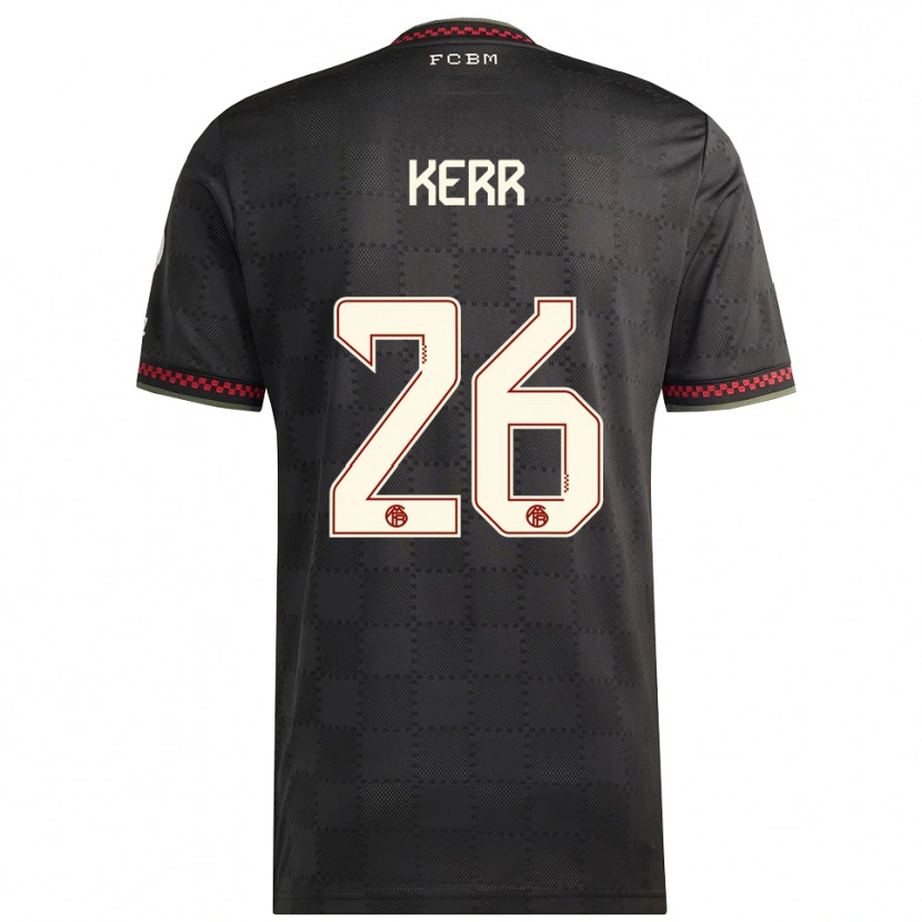 Danxen Mujer Camiseta Samantha Kerr #26 Negro Blanco Equipación Tercera 2025/26 La Camisa México