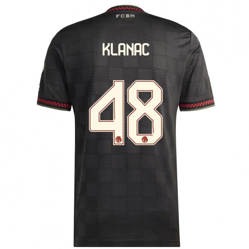 Danxen Mujer Camiseta Leon Klanac #48 Negro Blanco Equipación Tercera 2025/26 La Camisa México