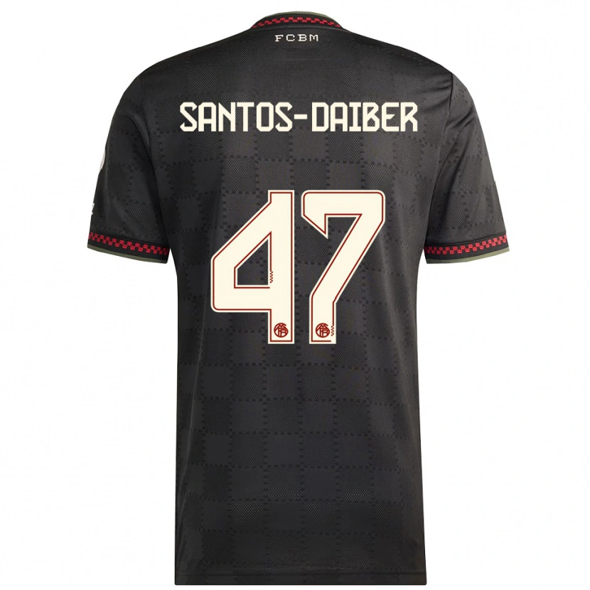 Danxen Mujer Camiseta David Santos Daiber #47 Negro Blanco Equipación Tercera 2025/26 La Camisa México