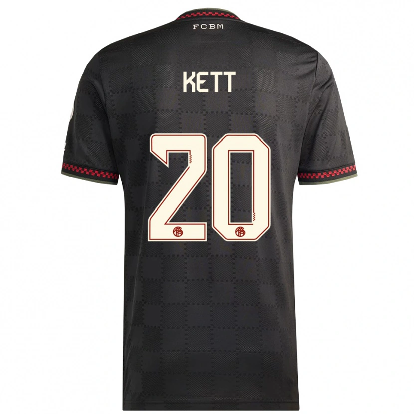 Danxen Mujer Camiseta Franziska Kett #20 Negro Blanco Equipación Tercera 2025/26 La Camisa México