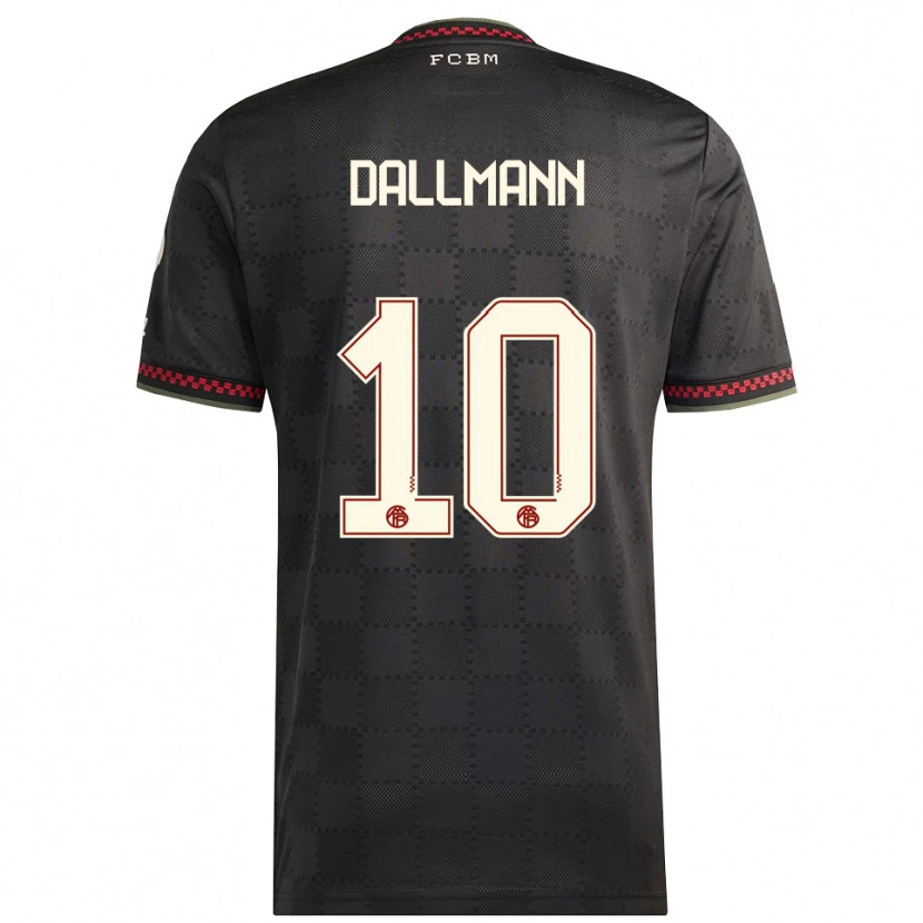 Danxen Mujer Camiseta Linda Dallmann #10 Negro Blanco Equipación Tercera 2025/26 La Camisa México