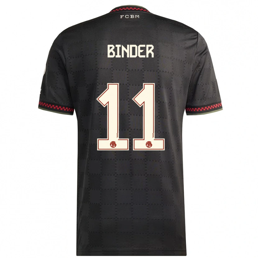 Danxen Mujer Camiseta Tim Binder #11 Negro Blanco Equipación Tercera 2025/26 La Camisa México