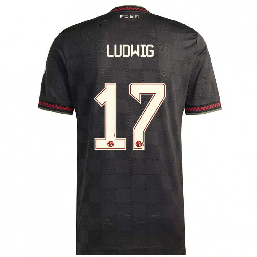Danxen Mujer Camiseta Linus Ludwig #17 Negro Blanco Equipación Tercera 2025/26 La Camisa México
