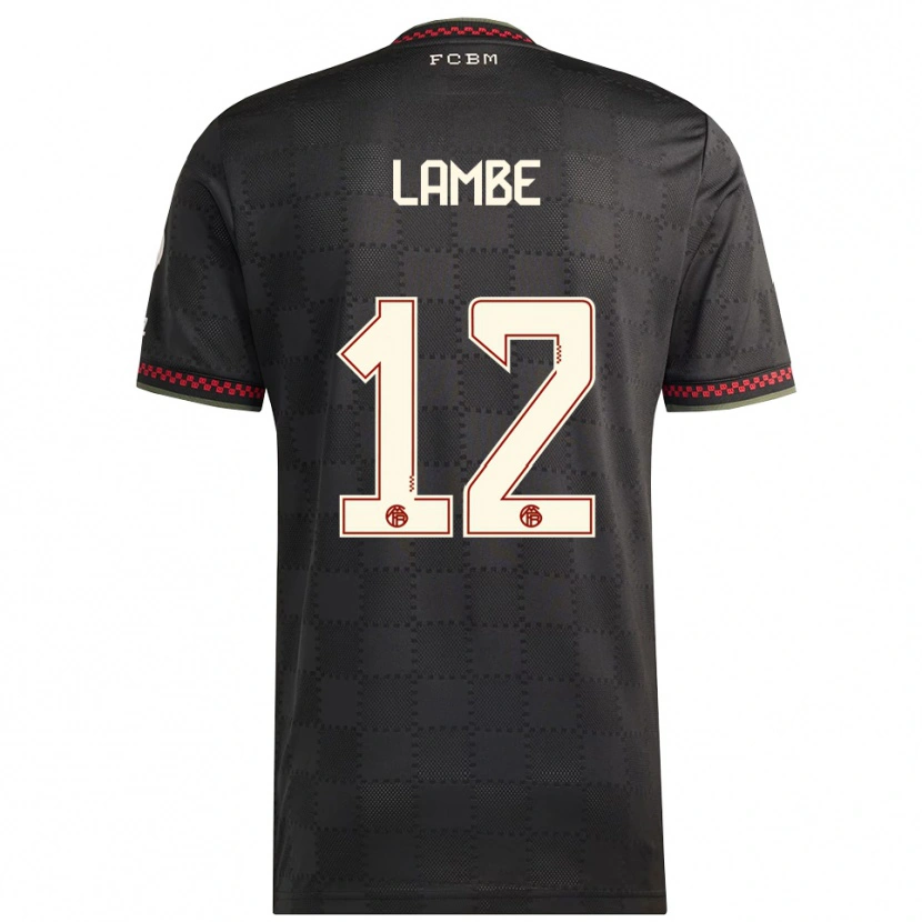 Danxen Mujer Camiseta Allen Junior Lambé #12 Negro Blanco Equipación Tercera 2025/26 La Camisa México