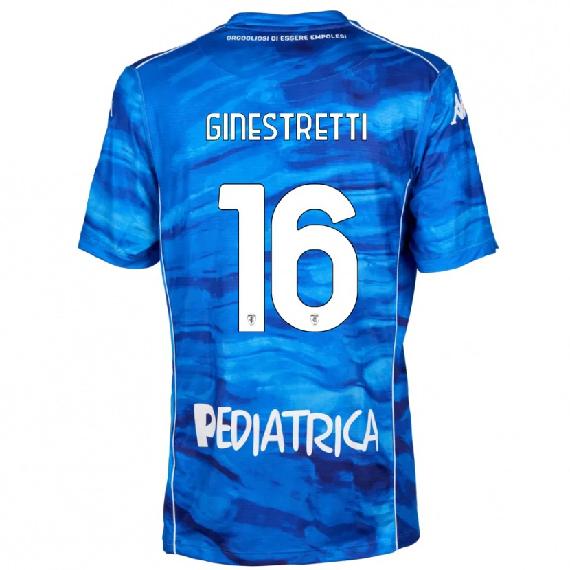 Danxen Niño Camiseta Davide Ginestretti #16 Azul Blanco 1ª Equipación 2025/26 La Camisa México
