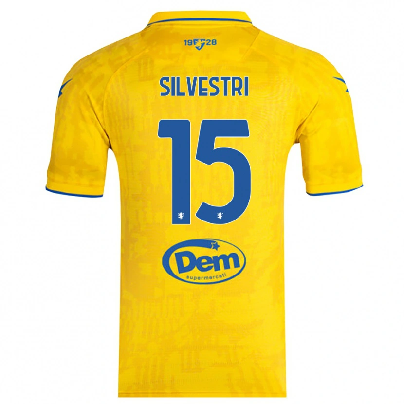 Danxen Niño Camiseta Manuel Silvestri #15 Amarillo Azul 1ª Equipación 2025/26 La Camisa México