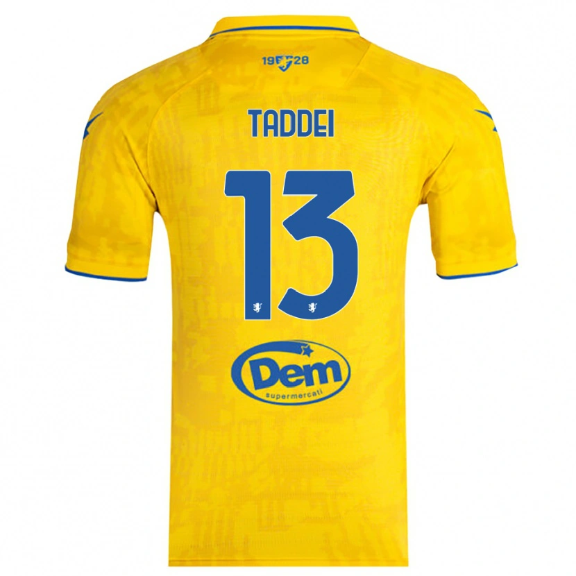 Danxen Niño Camiseta Leonardo Taddei #13 Amarillo Azul 1ª Equipación 2025/26 La Camisa México