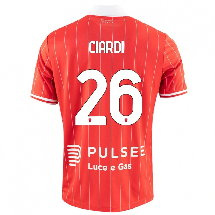 Danxen Niño Camiseta Tommaso Ciardi #26 Rojo Blanco 1ª Equipación 2025/26 La Camisa México