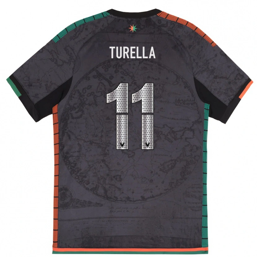 Danxen Niño Camiseta Mattia Turella #11 Gris Oscuro 1ª Equipación 2025/26 La Camisa México