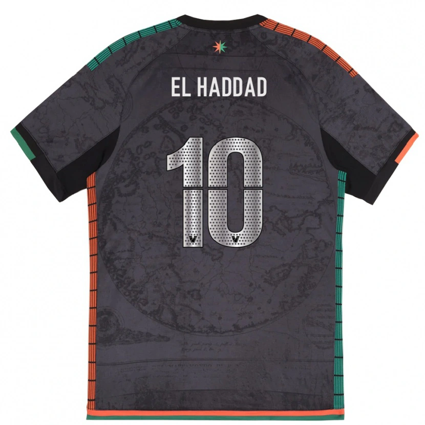 Danxen Niño Camiseta Saad El Haddad #10 Gris Oscuro 1ª Equipación 2025/26 La Camisa México