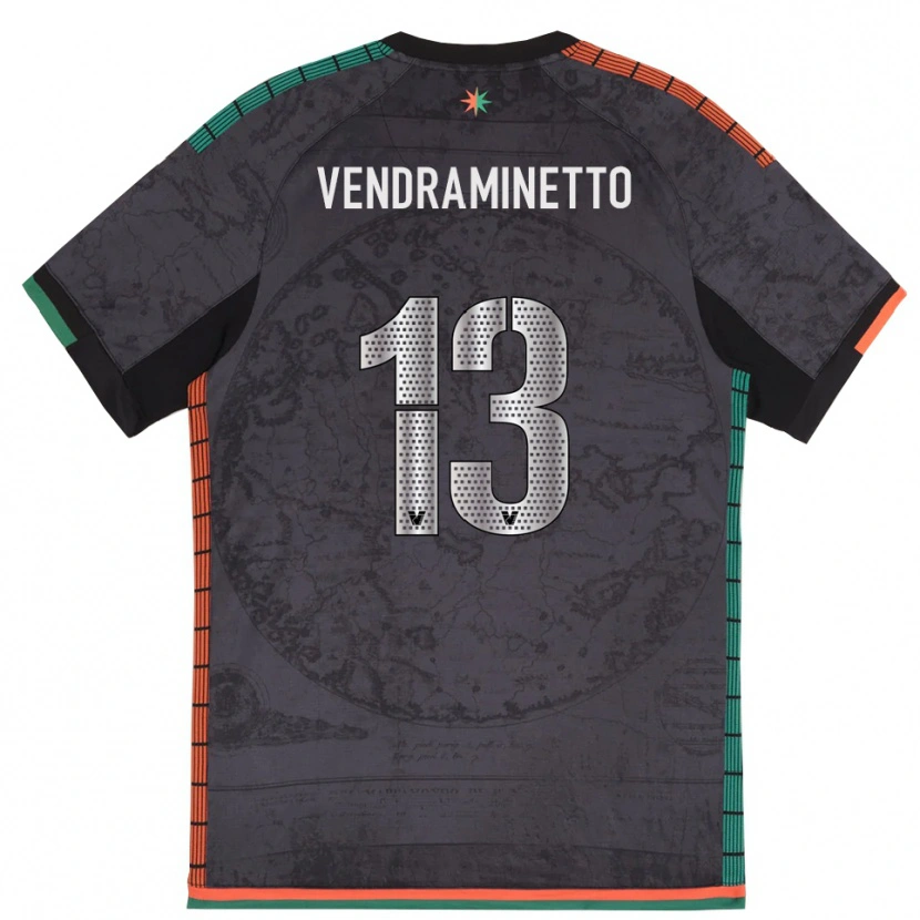 Danxen Niño Camiseta Andrea Vendraminetto #13 Gris Oscuro 1ª Equipación 2025/26 La Camisa México