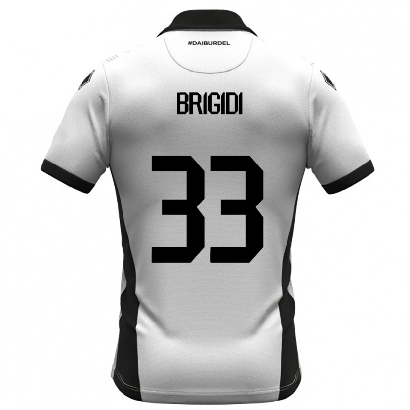 Danxen Niño Camiseta Massimo Brigidi #33 Blanco Negro Naranja 1ª Equipación 2025/26 La Camisa México