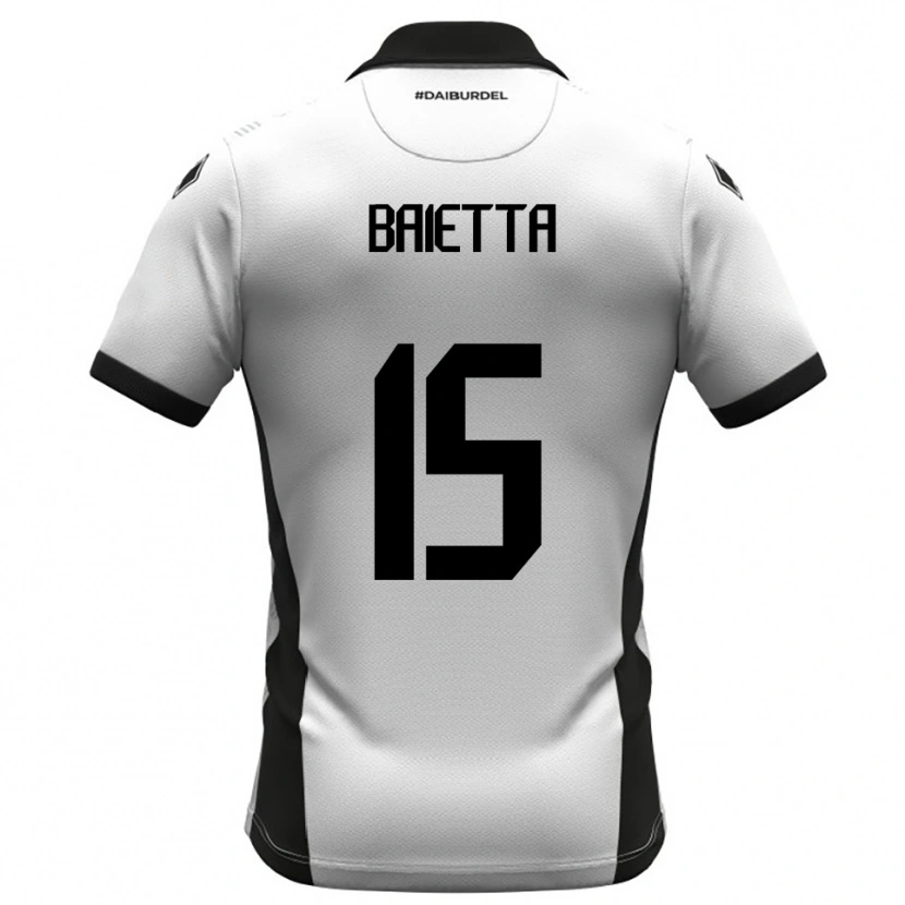 Danxen Niño Camiseta Pietro Baietta #15 Blanco Negro Naranja 1ª Equipación 2025/26 La Camisa México