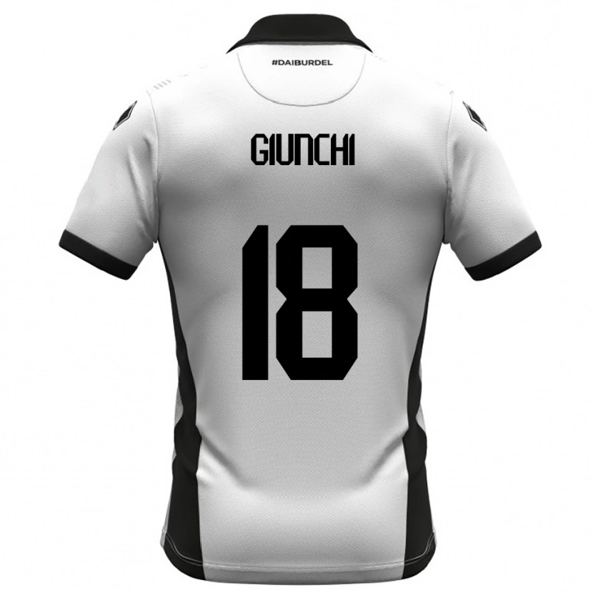 Danxen Niño Camiseta Andrea Giunchi #18 Blanco Negro Naranja 1ª Equipación 2025/26 La Camisa México