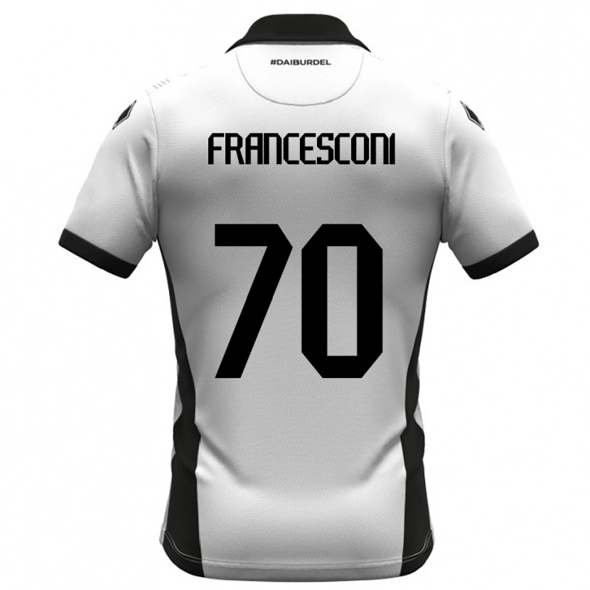 Danxen Niño Camiseta Matteo Francesconi #70 Blanco Negro Naranja 1ª Equipación 2025/26 La Camisa México
