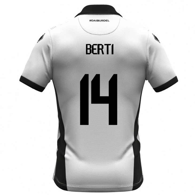 Danxen Niño Camiseta Tommaso Berti #14 Blanco Negro Naranja 1ª Equipación 2025/26 La Camisa México