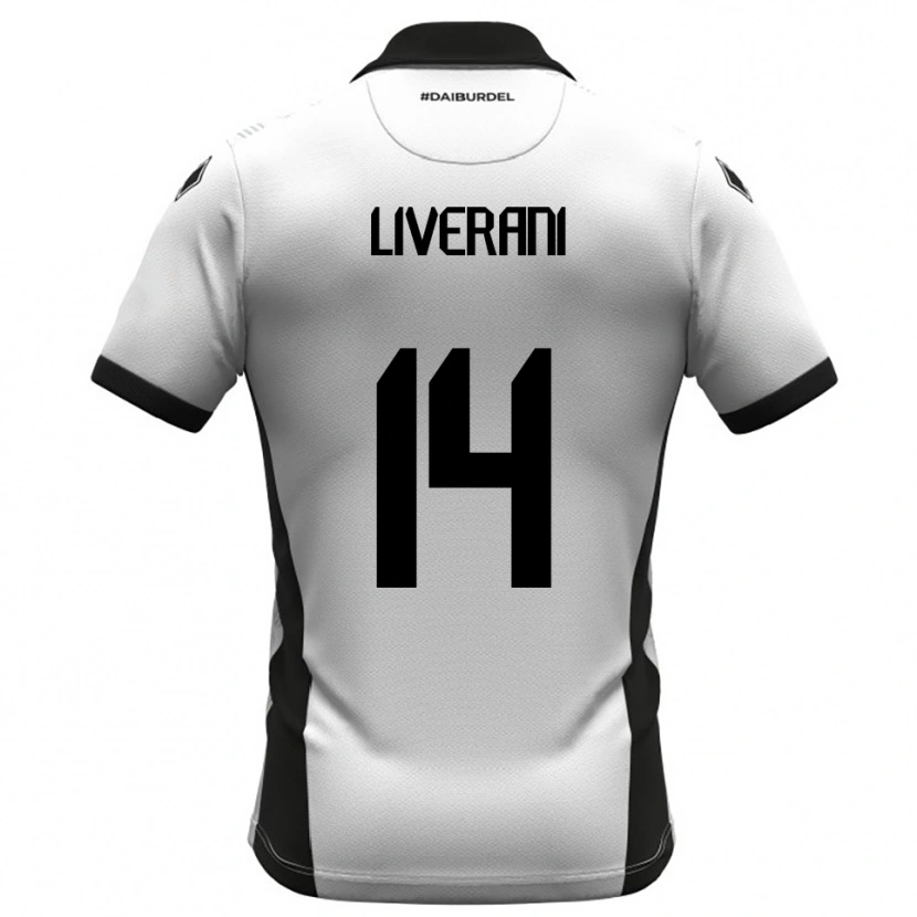 Danxen Niño Camiseta Vittorio Liverani #14 Blanco Negro Naranja 1ª Equipación 2025/26 La Camisa México