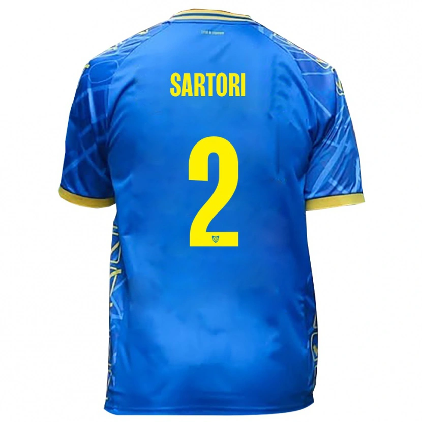 Danxen Niño Camiseta Edoardo Sartori #2 Azul Cielo Amarillo 1ª Equipación 2025/26 La Camisa México