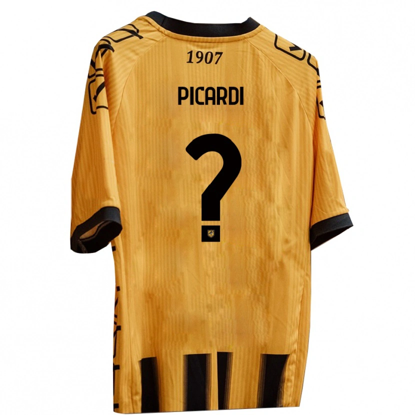 Danxen Niño Camiseta Davide Picardi #0 Amarillo Negro 1ª Equipación 2025/26 La Camisa México
