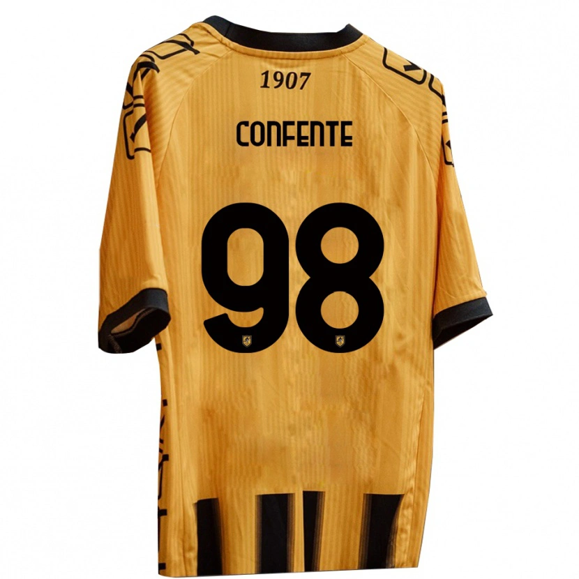 Danxen Niño Camiseta Alessandro Confente #98 Amarillo Negro 1ª Equipación 2025/26 La Camisa México