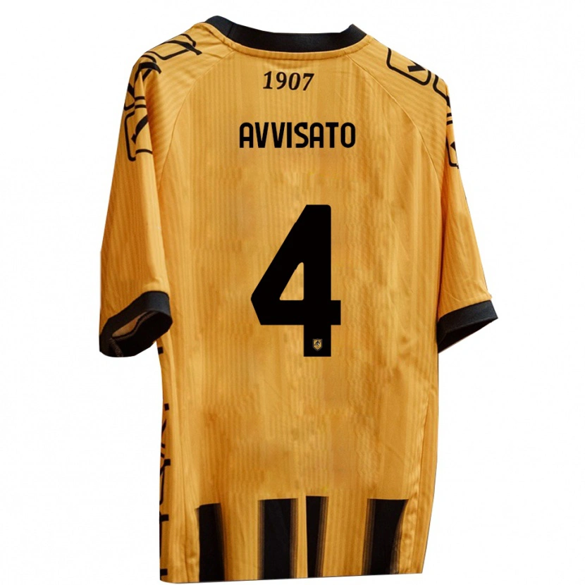Danxen Niño Camiseta Tommaso Avvisato #4 Amarillo Negro 1ª Equipación 2025/26 La Camisa México