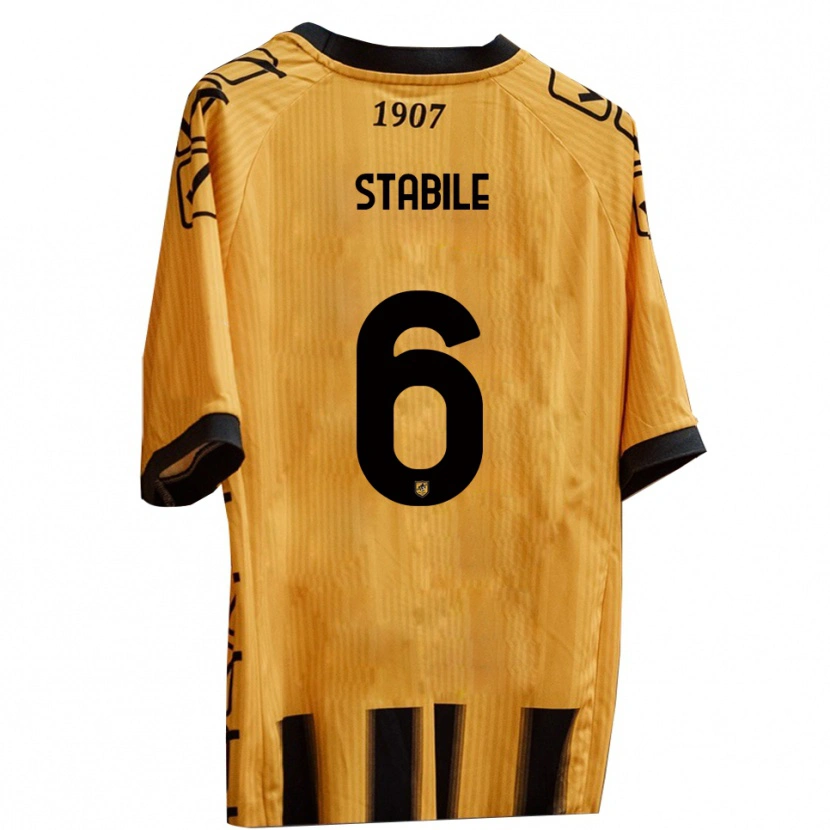 Danxen Niño Camiseta Giacomo Stabile #6 Amarillo Negro 1ª Equipación 2025/26 La Camisa México