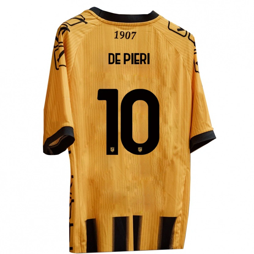 Danxen Niño Camiseta Giacomo De Pieri #10 Amarillo Negro 1ª Equipación 2025/26 La Camisa México