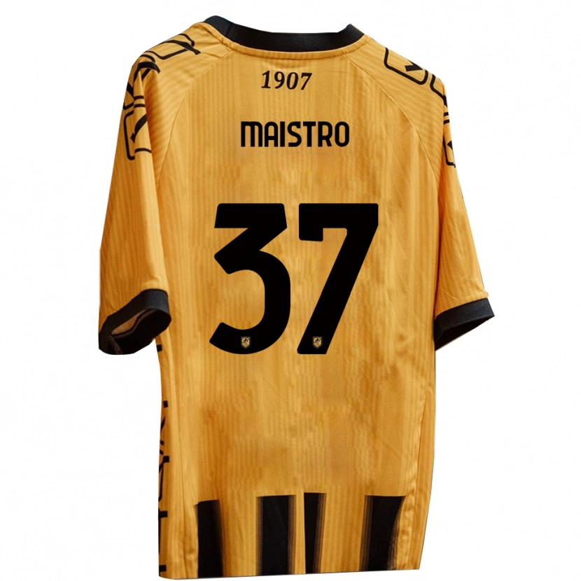 Danxen Niño Camiseta Fabio Maistro #37 Amarillo Negro 1ª Equipación 2025/26 La Camisa México