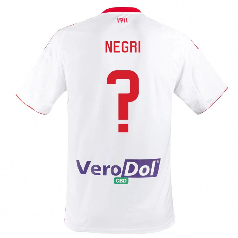 Danxen Niño Camiseta Filippo Negri #0 Blanco Rojo 1ª Equipación 2025/26 La Camisa México