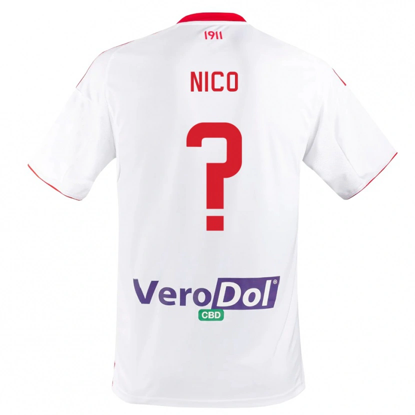 Danxen Niño Camiseta Riccardo Nico #0 Blanco Rojo 1ª Equipación 2025/26 La Camisa México