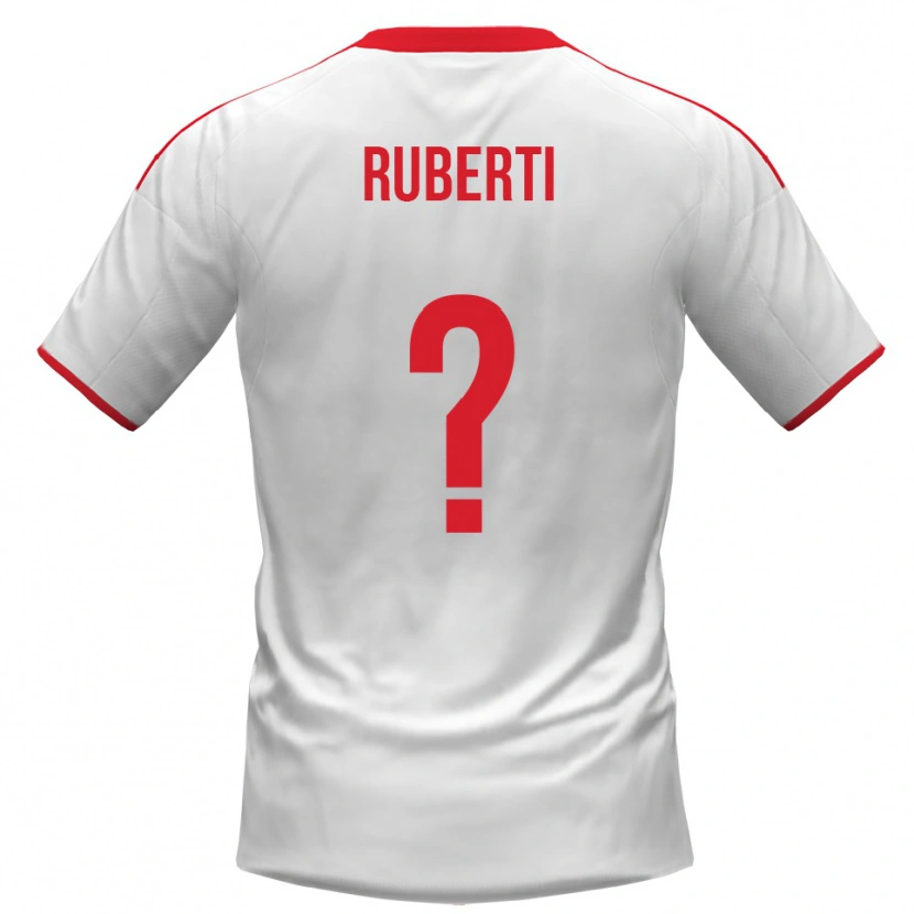 Danxen Niño Camiseta Niccolò Ruberti #0 Blanco Rojo 1ª Equipación 2025/26 La Camisa México
