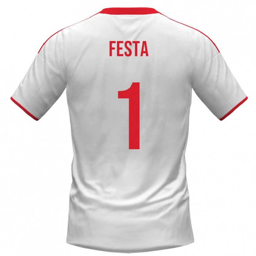 Danxen Niño Camiseta Marco Festa #1 Blanco Rojo 1ª Equipación 2025/26 La Camisa México