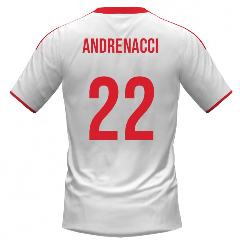 Danxen Niño Camiseta Lorenzo Andrenacci #22 Blanco Rojo 1ª Equipación 2025/26 La Camisa México