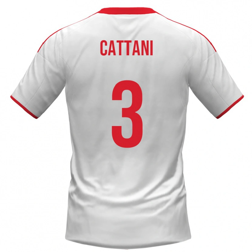Danxen Niño Camiseta Thomas Cattani #3 Blanco Rojo 1ª Equipación 2025/26 La Camisa México