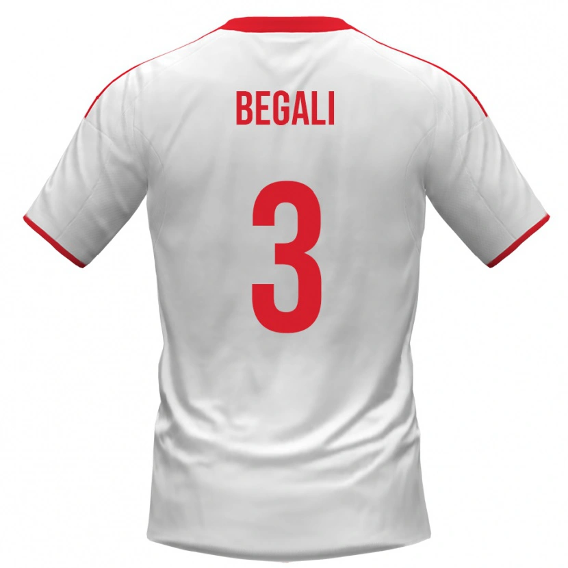 Danxen Niño Camiseta Pietro Begali #3 Blanco Rojo 1ª Equipación 2025/26 La Camisa México