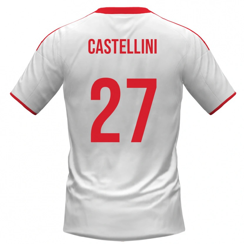 Danxen Niño Camiseta Alessio Castellini #27 Blanco Rojo 1ª Equipación 2025/26 La Camisa México