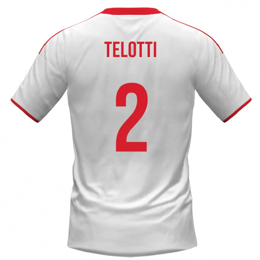 Danxen Niño Camiseta Giacomo Telotti #2 Blanco Rojo 1ª Equipación 2025/26 La Camisa México