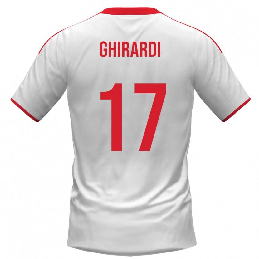 Danxen Niño Camiseta Andrea Ghirardi #17 Blanco Rojo 1ª Equipación 2025/26 La Camisa México