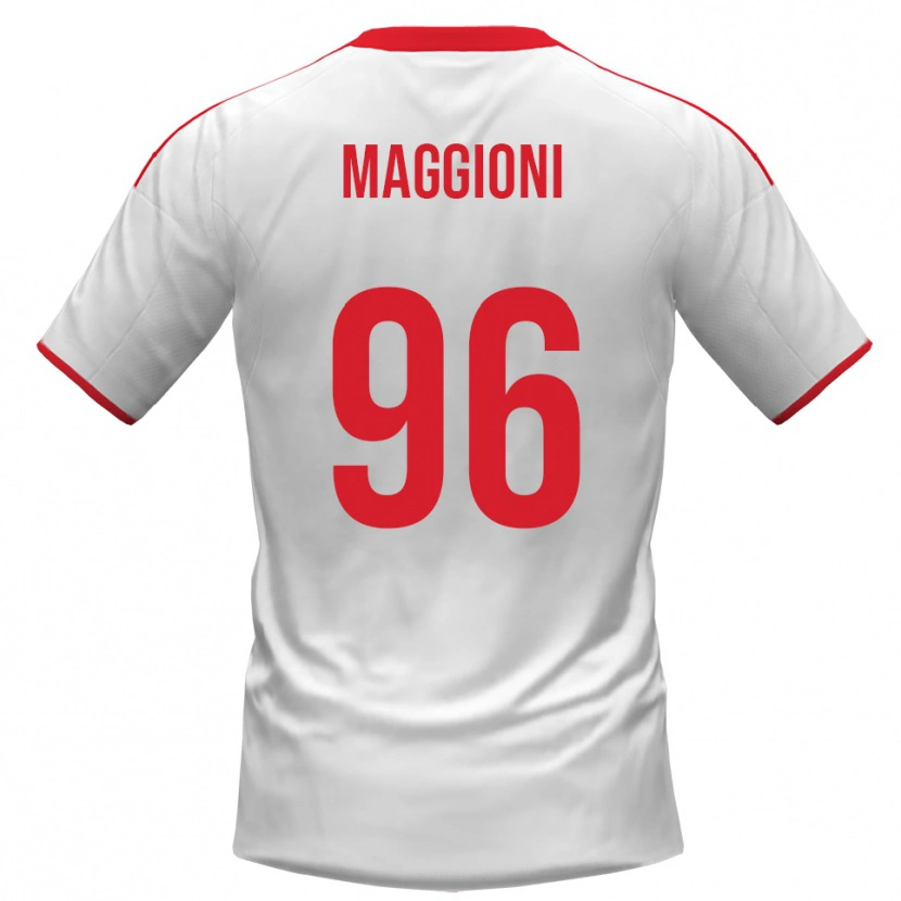 Danxen Niño Camiseta Tommaso Maggioni #96 Blanco Rojo 1ª Equipación 2025/26 La Camisa México