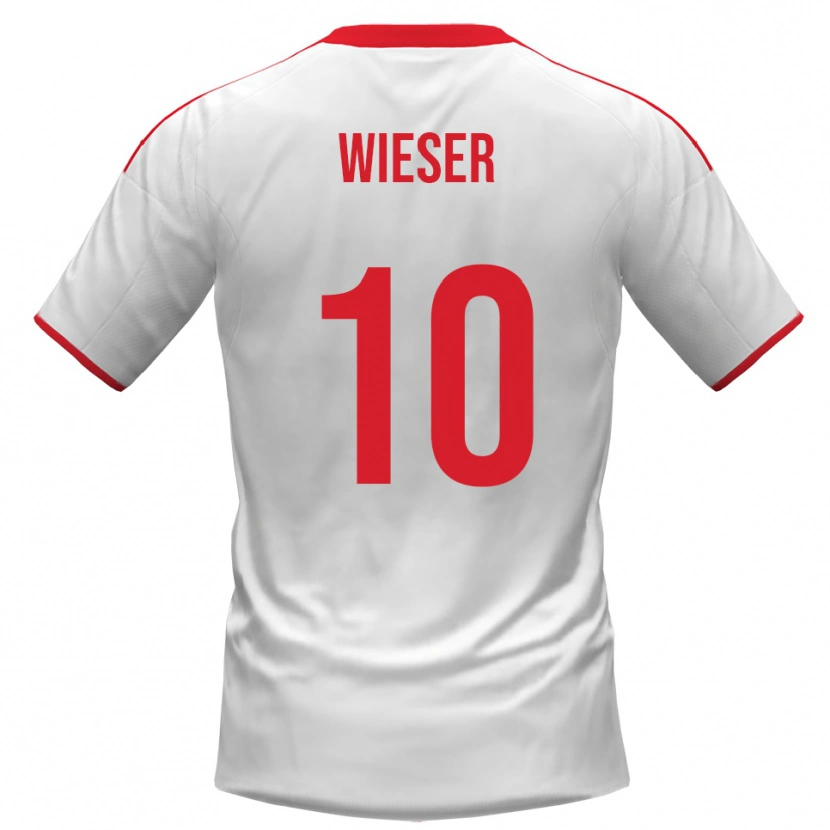 Danxen Niño Camiseta David Wieser #10 Blanco Rojo 1ª Equipación 2025/26 La Camisa México