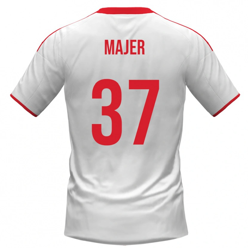 Danxen Niño Camiseta Zan Majer #37 Blanco Rojo 1ª Equipación 2025/26 La Camisa México