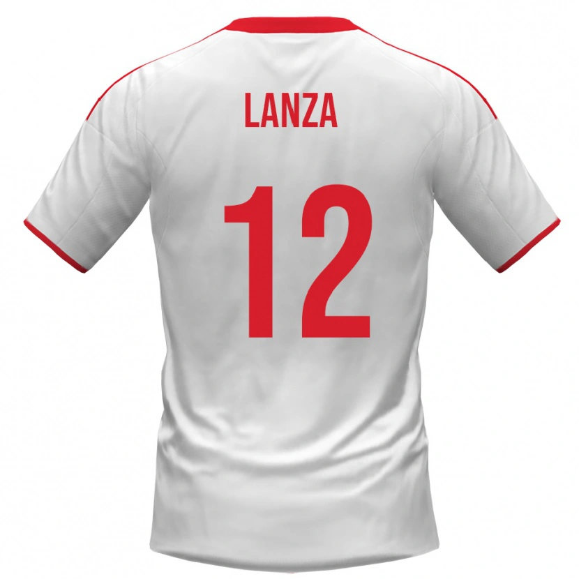 Danxen Niño Camiseta Cesare Lanza #12 Blanco Rojo 1ª Equipación 2025/26 La Camisa México