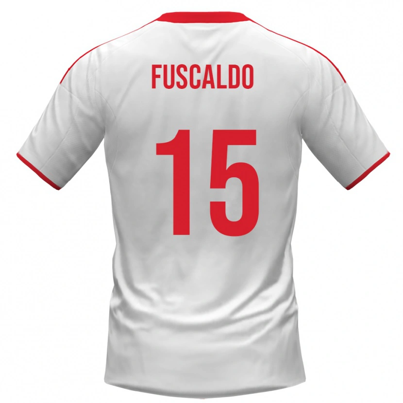 Danxen Niño Camiseta Manuel Fuscaldo #15 Blanco Rojo 1ª Equipación 2025/26 La Camisa México