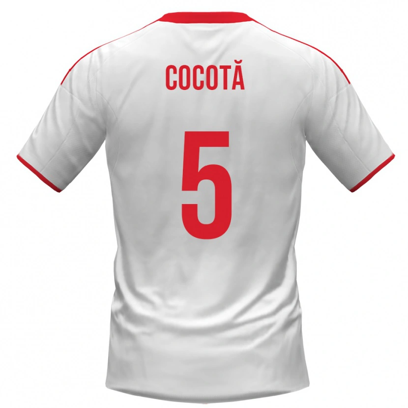 Danxen Niño Camiseta Dorian Cocotă #5 Blanco Rojo 1ª Equipación 2025/26 La Camisa México