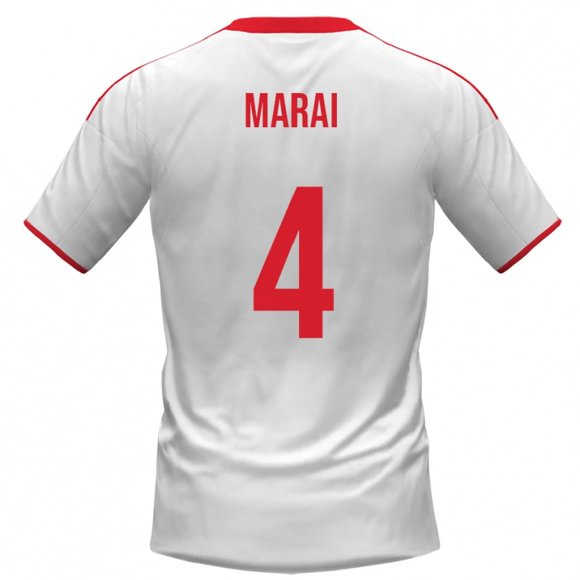 Danxen Niño Camiseta Cristian Marai #4 Blanco Rojo 1ª Equipación 2025/26 La Camisa México